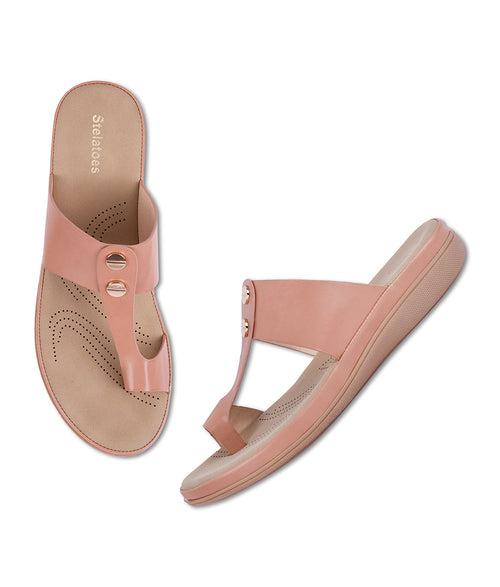 Women Pink Casual One Toe Flats