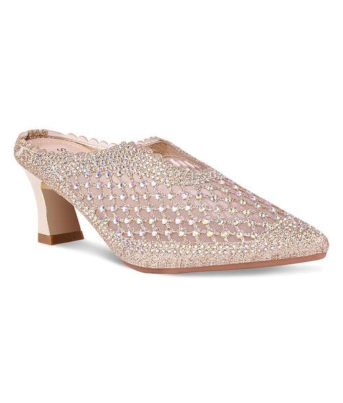 Women Champagne Wedding Mules