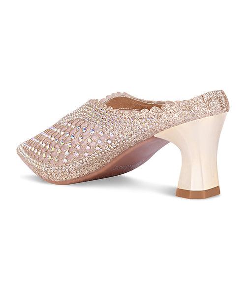 Women Champagne Wedding Mules