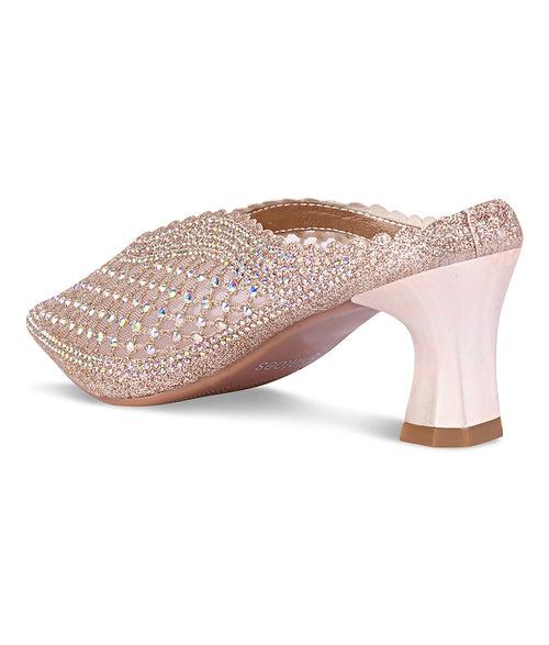 Women Gold Wedding Mules