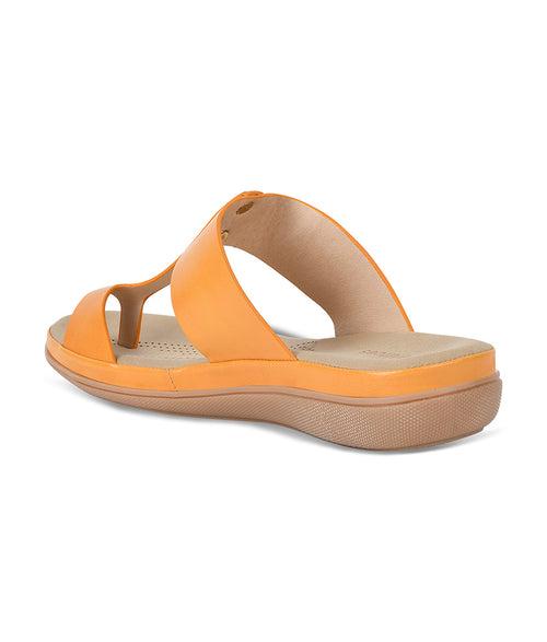 Women Mustard Casual One Toe Flats