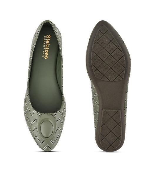 Women Green Casual Ballerinas