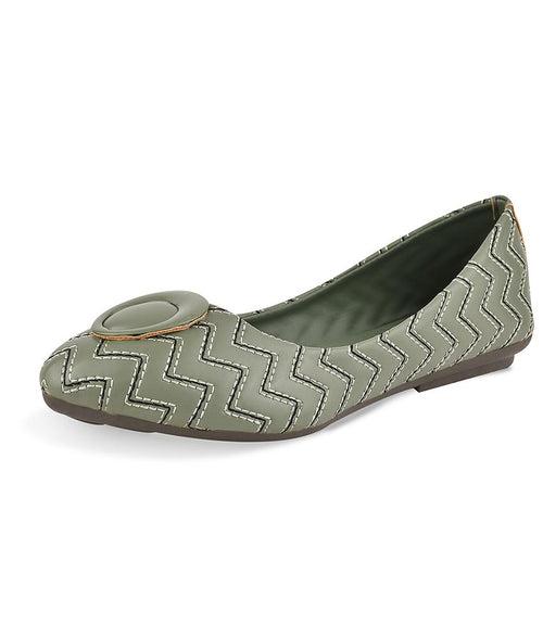 Women Green Casual Ballerinas