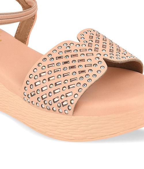 Women Pink Ethnic Sandals