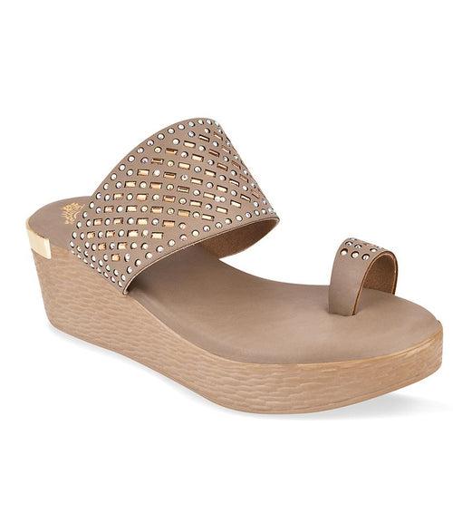 Women Beige Ethnic One Toe