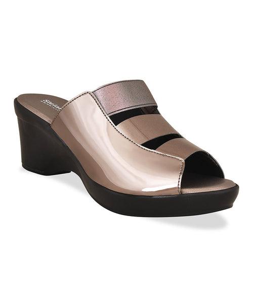 Women Gunmetal Casual Sandals