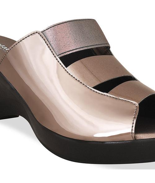 Women Gunmetal Casual Sandals