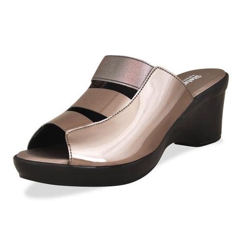 Women Gunmetal Casual Sandals