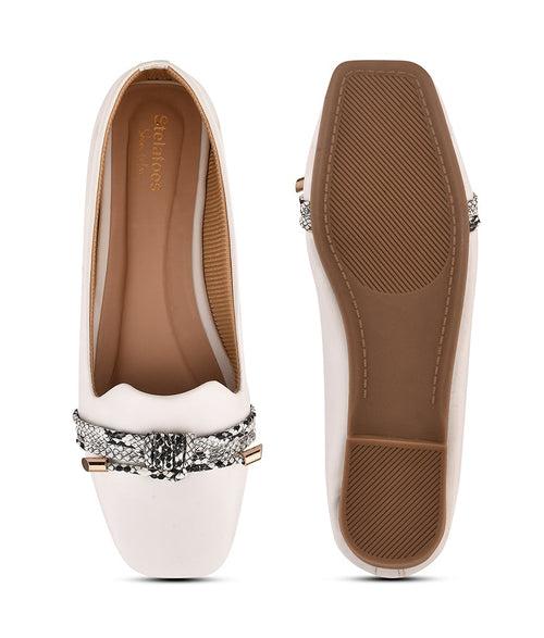 Women White Casual Ballerinas