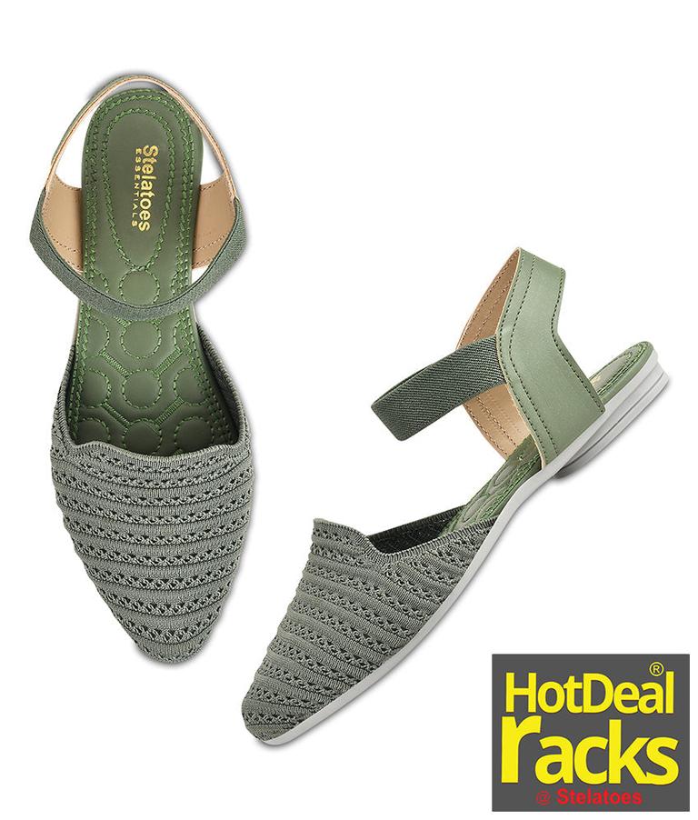 Women Green Casual Mules