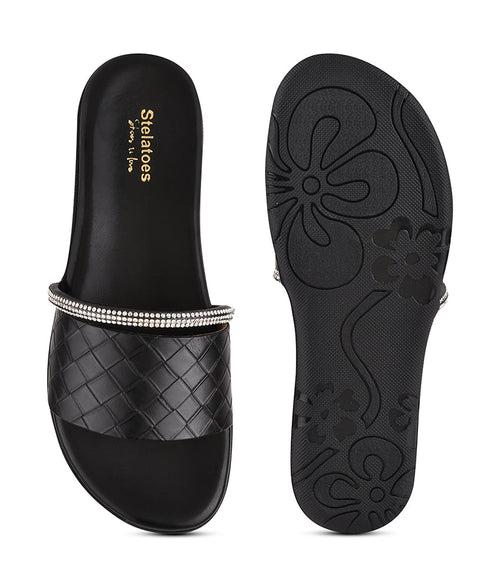 Women Black Casual Slip-On