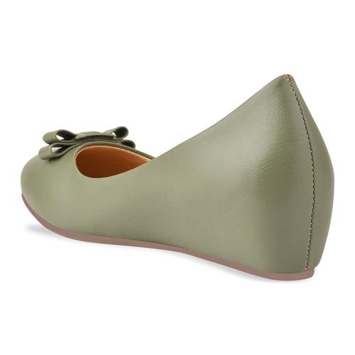 Women Green Casual Ballerinas