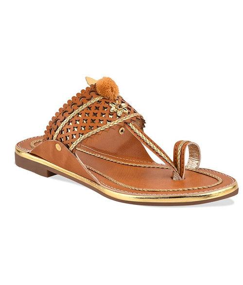 Women Tan Ethnic One Toe