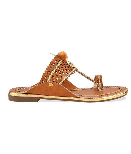 Women Tan Ethnic One Toe