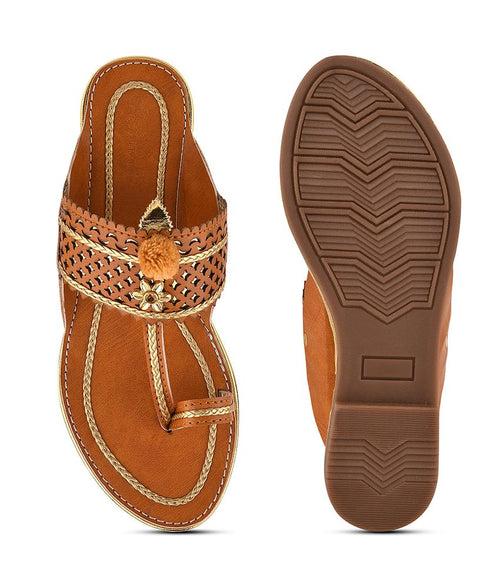 Women Tan Ethnic One Toe