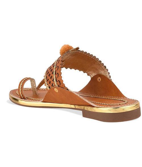 Women Tan Ethnic One Toe