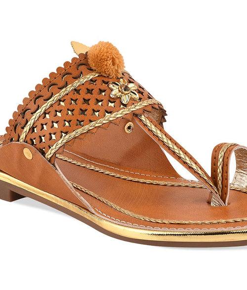 Women Tan Ethnic One Toe