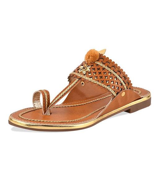 Women Tan Ethnic One Toe