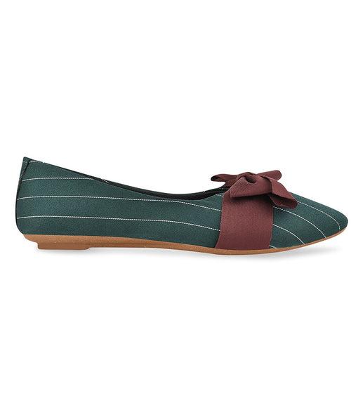 Women Green Casual Ballerinas