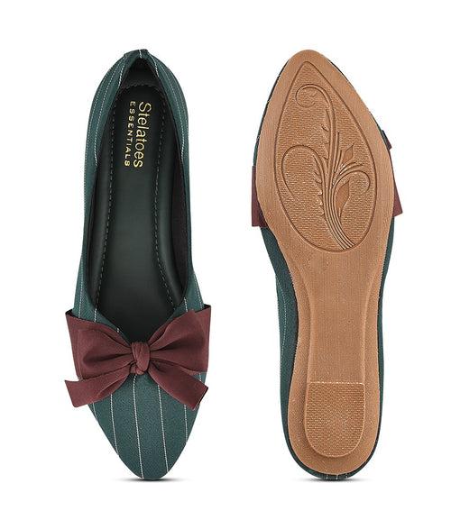 Women Green Casual Ballerinas