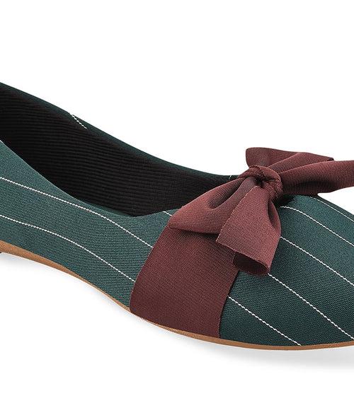 Women Green Casual Ballerinas