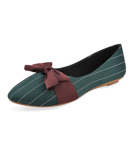 Women Green Casual Ballerinas