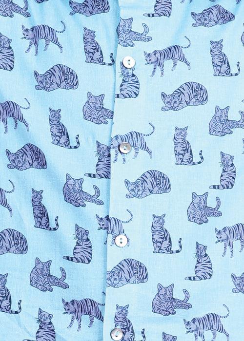 Cat Aqua Cotton Full Sleeves Shirt  Boy (6 Months -12 Years)