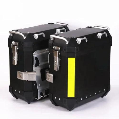 Aluminium Panniers - Set of 3 (Top box 46 Litres and Side 38 Litres Each ) Black