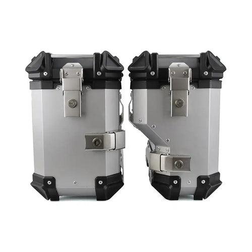 Side ALuminium Panniers (Set of 2) Silver- Reflectors and  Fittings Included