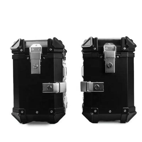 Side ALuminium Panniers (Set of 2) Black - Reflectors and  Fittings Included