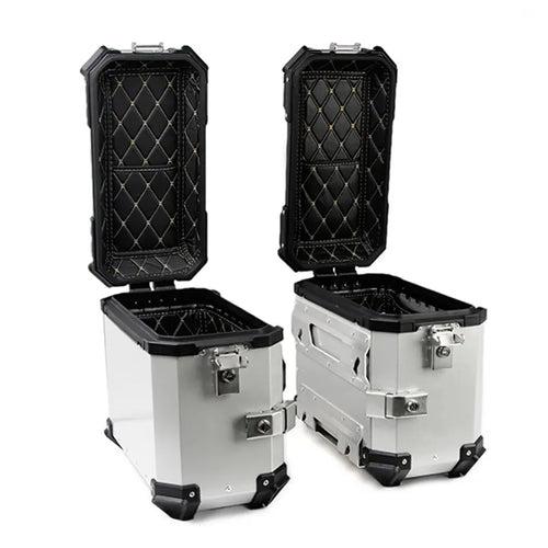 Aluminium Panniers - Set of 3 (Top box 46 Litres and Side 38 Litres Each ) Silver