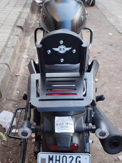 Harley X440 Backrest with Carrier (Stainless Steel) Black