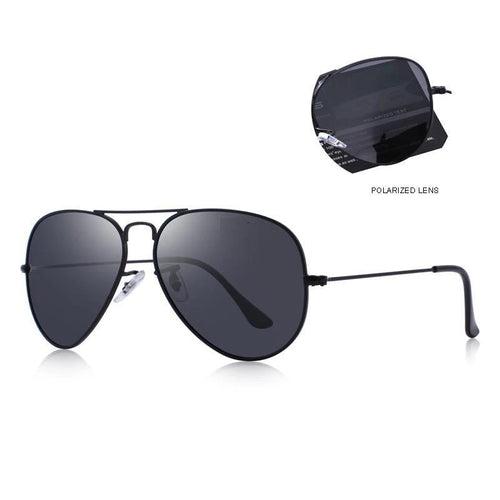 Black Premium Polarized Aviator Sunglasses 