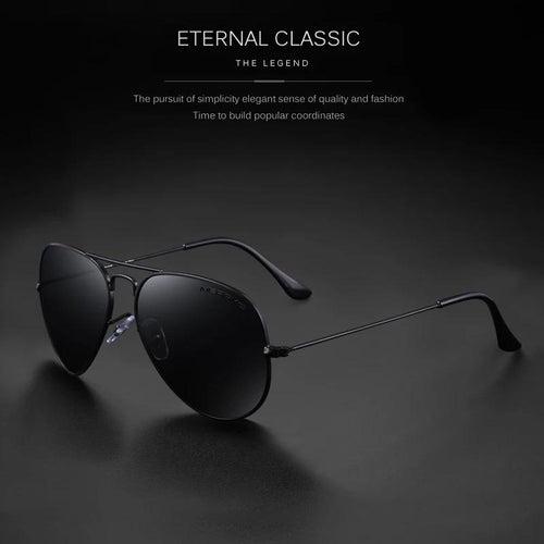 Black Premium Polarized Aviator Sunglasses 