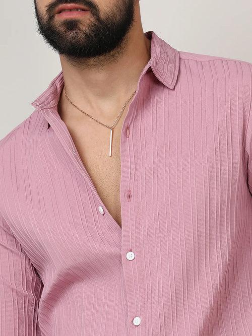 Self-Design Striped Shirt