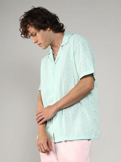 Embroidered Zig-Zag Shirt