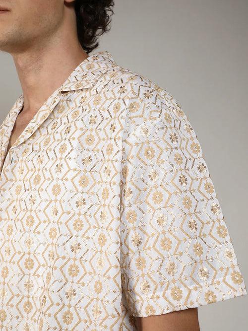 Embroidered Geometric Shirt