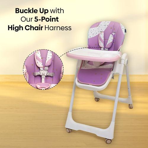 Polka Tots Twist n’ Taste 3 in 1 Convertible Star Design High Chair - 6 to 36M (Purple)