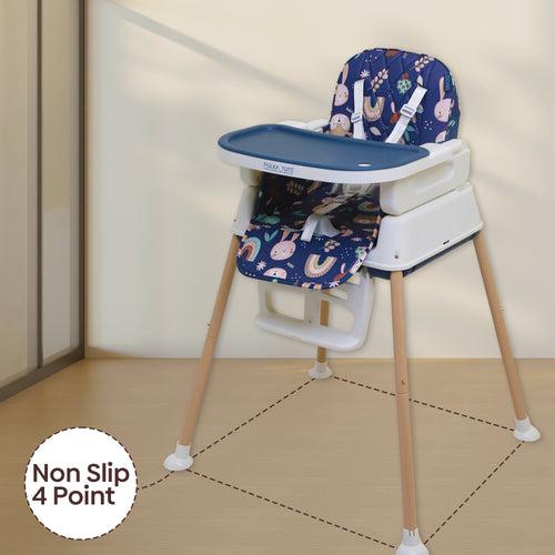 Polka Tots Grow & Glide 4 in 1 Convertible Jungle Design High Chair - 6 to 36M (Dark Blue)