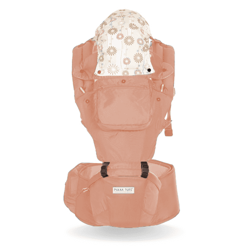 POLKA TOTS 6 in 1 Baby Carrier with Airbag Seat Highly Suitable for C Section Mothers for 3 to 36 Months Infants ( Peach )