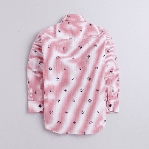 Polka Tots F/S Bear with Cap Print Tshirt shirt - Pink