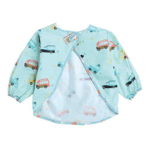 Full Sleeves Washable Waterproof Apron Feeding Bib for Babies Age 6M- 2 Years-(Car)