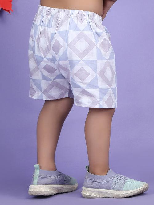 Polka Tots Half Sleeves Co-ord Shorts - Purple