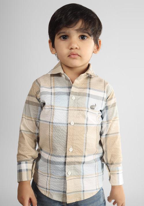 Polka Tots Full Sleeves Shirt - Beige