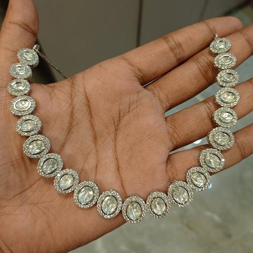 Silver Polki Sleek Necklace(ISH)