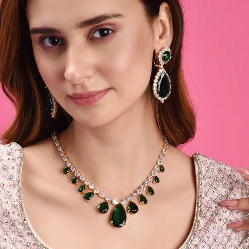 The Diana Emerald Diamond Necklace Set