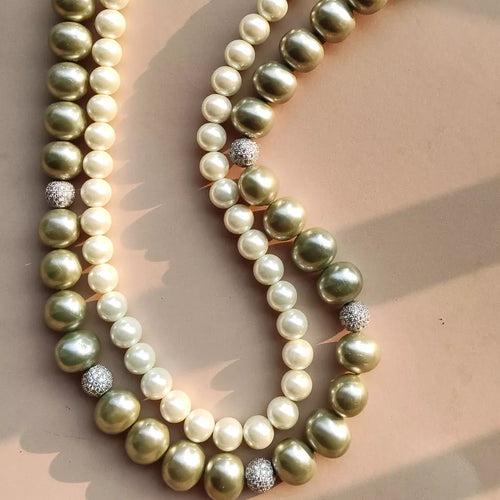 Baroque Pearl Mala in Mint