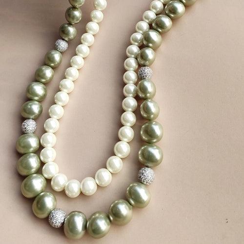 Baroque Pearl Mala in Mint