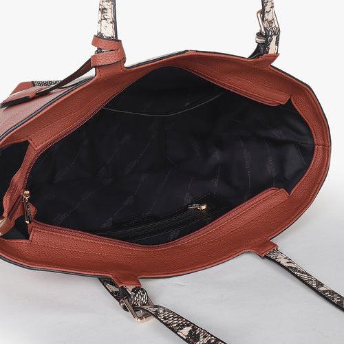 Women's Animal Textured Structured Tote Bag