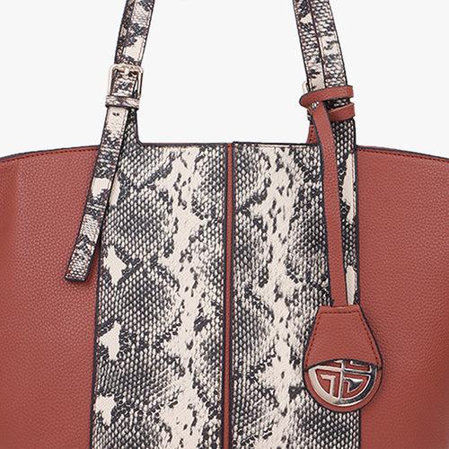 Women's Animal Textured Structured Tote Bag